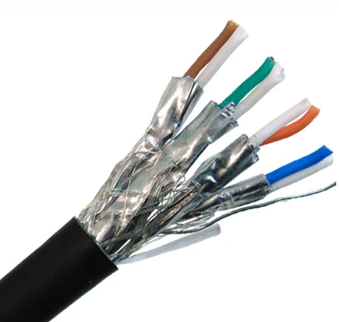 CAT7A masivni Ethernet kabel, 10G unutarnji / vanjski dvostruko zaštićeni puni bakar S / FTP, 23 AWG 1000ft